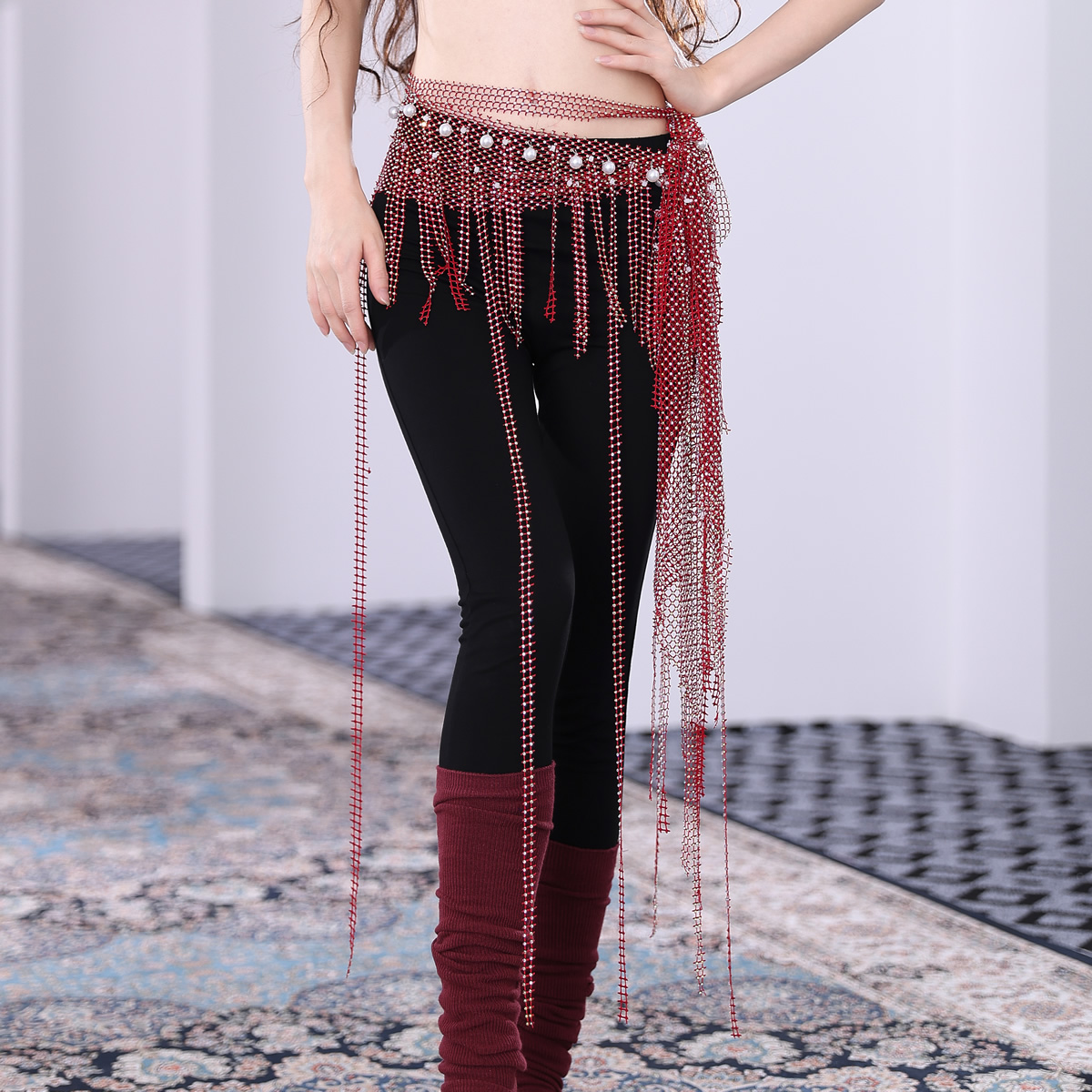 belly dance hip scarf Belt with tassel